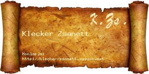 Klecker Zsanett névjegykártya